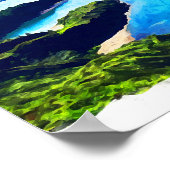 Farbenfrohe Azoren Atlantische Inseln Aquarell Poster (Ecke)