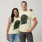 Farbenfrohe Aztec Mosaic Chameleon auf Zweigstelle T-Shirt (Unisex)