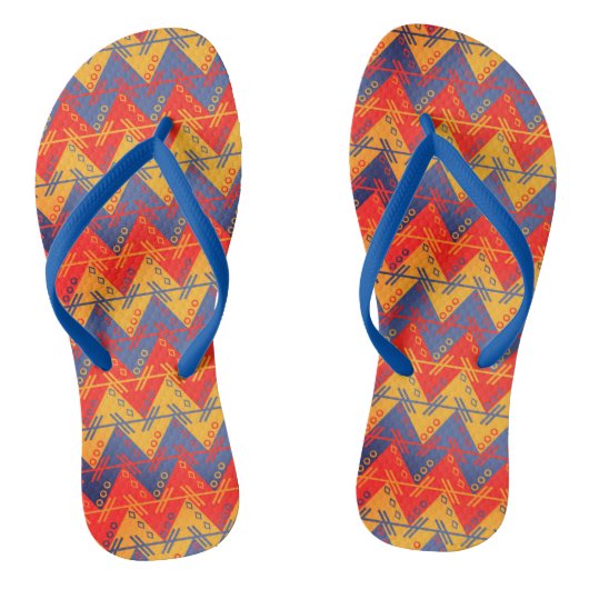 Farbenfrohe Aztec Muster Flip Flops Badesandalen (Fußbett)