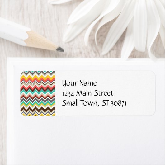 Farbenfrohe Aztec Tribal Zickzack ZigZag Streifen (Insitu)