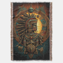 Farbenfrohe Aztec Warrior Blanket Decke