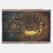 Farbenfrohe Aztec Warrior Blanket Decke (Vorderseite)