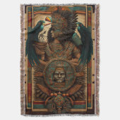 Farbenfrohe Aztec Warrior Blanket Decke (Vorderseite Vertikal)