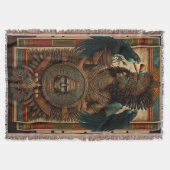 Farbenfrohe Aztec Warrior Blanket Decke (Vorderseite)