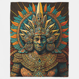 Farbenfrohe Aztec Warrior Blanket Fleecedecke