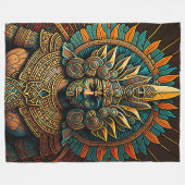 Farbenfrohe Aztec Warrior Blanket Fleecedecke (Vorderseite (Horizontal))