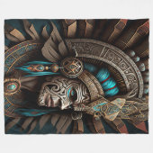 Farbenfrohe Aztec Warrior Blanket Fleecedecke (Vorderseite (Horizontal))