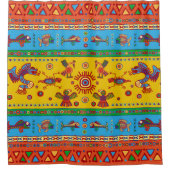 Farbenfrohe Azteken Duschvorhang (Vorderseite)