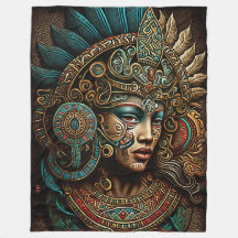 Farbenfrohe Azteken Kriegerprinzessin Blanket