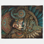 Farbenfrohe Azteken Kriegerprinzessin Blanket Fleecedecke (Vorderseite (Horizontal))