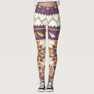 Farbenfrohe Azteken: lebendiges, nahtloses Muster. Leggings