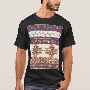 Farbenfrohe Azteken: lebendiges, nahtloses Muster. T-Shirt