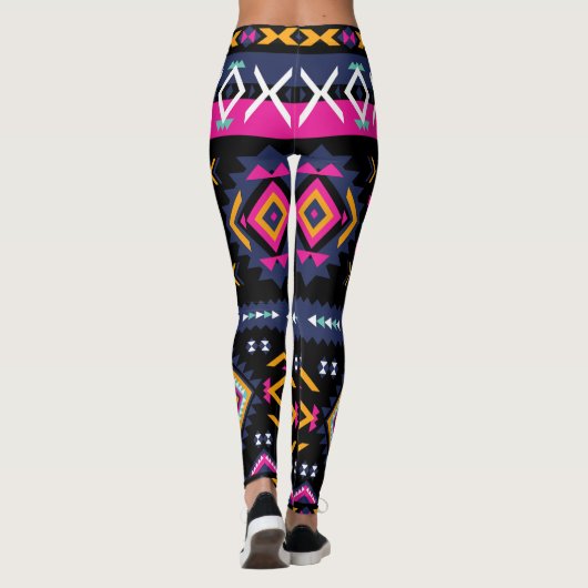 Farbenfrohe Azteken Leggings (Rückseite)