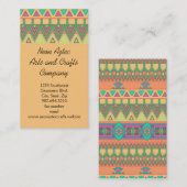 Farbenfrohe Azteken Muster Südwestgeometrische Han Visitenkarte (Vorne/Hinten)