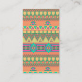 Farbenfrohe Azteken Muster Südwestgeometrische Han Visitenkarte (Rückseite)