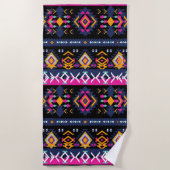 Farbenfrohe Azteken Strandtuch (Vorderseite)