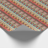 Farbenfrohe Azteken: Vögel, Muster der Blume. Geschenkpapier (Ecke)