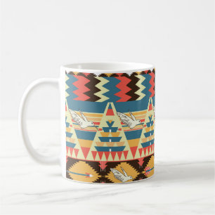 Farbenfrohe Azteken: Vögel, Muster der Blume. Kaffeetasse