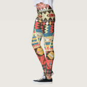 Farbenfrohe Azteken: Vögel, Muster der Blume. Leggings (Links)