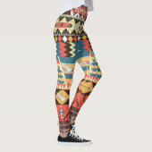 Farbenfrohe Azteken: Vögel, Muster der Blume. Leggings (Rechts)