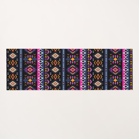 Farbenfrohe Azteken Yogamatte (Rückseite (Horizontal))