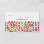 Farbenfrohe Aztekenpfeife Muster Hair Stylist Card Terminkarte (Rückseite)