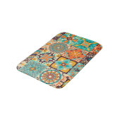Farbenfrohe Azulejos Traditionelles Tiles-Set Badematte (Schrägansicht)