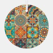 Farbenfrohe Azulejos Traditionelles Tiles-Set Ornament Aus Glas (Rückseite)