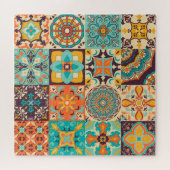Farbenfrohe Azulejos Traditionelles Tiles-Set Puzzle (Horizontal)