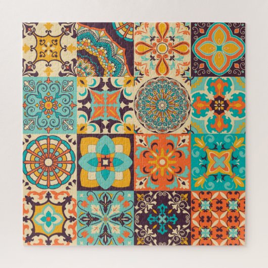 Farbenfrohe Azulejos Traditionelles Tiles-Set Puzzle (Vertikal)