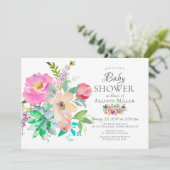 Farbenfrohe BABY Dusche Einladungen (Stehend Vorderseite)