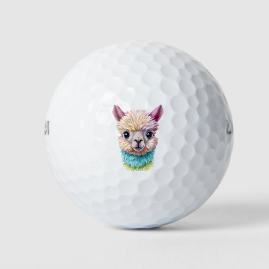 Farbenfrohe Baby Lama Golfball (Vorderseite)