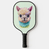 Farbenfrohe Baby Lama Pickleball Schläger (Vorderseite)