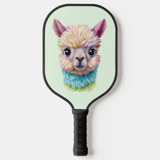 Farbenfrohe Baby Lama Pickleball Schläger (Vorderseite)
