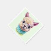 Farbenfrohe Baby Lama Serviette (Ecke)