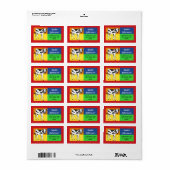 Farbenfrohe Babybridadresse Adressaufkleber (Vorne)