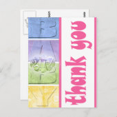 Farbenfrohe Babydusche Danke, Postcard Postkarte (Vorne/Hinten)