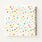 Farbenfrohe Babydusche Dots Muster Gästebuch Notizblock (Rückseite)