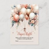 Farbenfrohe Babydusche Peach Weiße Blumenballons Begleitkarte (Vorderseite)