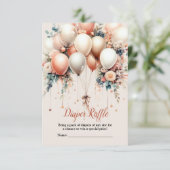 Farbenfrohe Babydusche Peach Weiße Blumenballons Begleitkarte (Stehend Vorderseite)