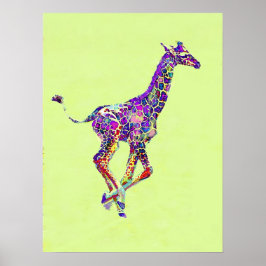farbenfrohe Babygiraffe Poster