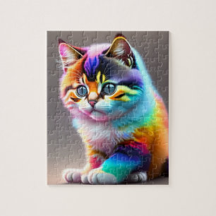 Farbenfrohe Babykatze Puzzle