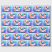 Farbenfrohe Babyträgt Geschenkpapier (Flach)