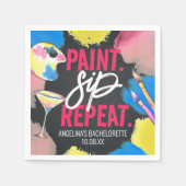 Farbenfrohe Bachelorette Paint und Side Serviette (Vorderseite)
