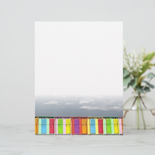 Farbenfrohe Bade-Hütten Letterhead (Stehend Vorderseite)