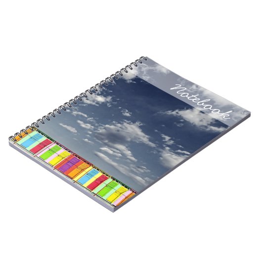 Farbenfrohe Bade-Hütten Notebook Notizblock (Linke Seite)