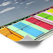 Farbenfrohe Badehütten Poster (Ecke)