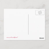 Farbenfrohe Badewanne in Rose und gelbe Postkarte (Rückseite)