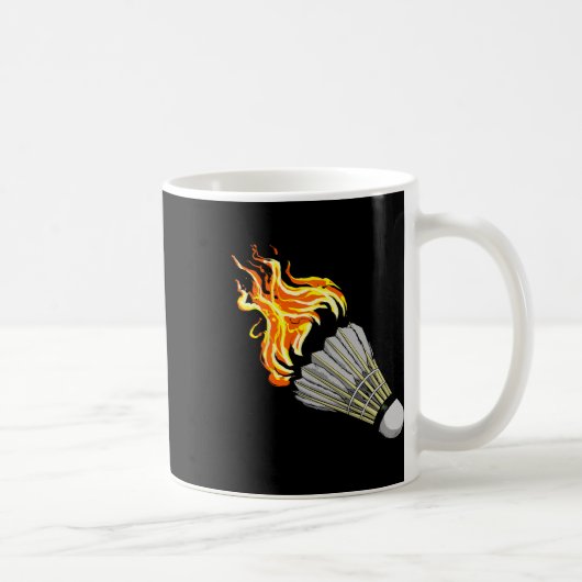 Farbenfrohe Badminton Flame Shuttle Art Sport Kaffeetasse (Rechts)