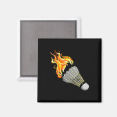 Farbenfrohe Badminton Flame Shuttle Art Sport Magnet (Vorderseite/Rückseite)